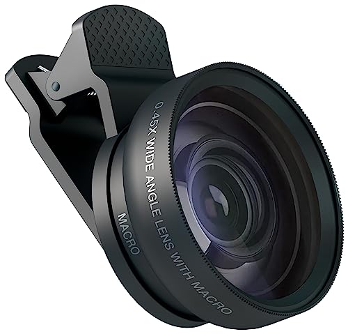MyGadget Set de Lentes Universales para Teléfono - Objetivo Gran Angular de 0,45x y Lente Macro de...