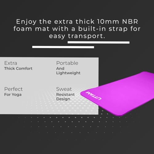 Yoga Mat - Multi-Purpose Extra Thick NBR Foam Exercise Mats, Suitable for Stretching, Pilates, Resistance Workout & Therapy, Home & Gym Equipment Accessory for Men Women Kids- 183X60CM - Image 5