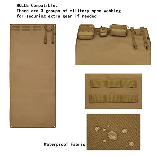 Hdlsina Water Resistance Shooting Gun Mat Non-Padded Non-Slip Shooter Range Pad Shooting Rest With Gun Rest Sand Bag And 4 Alloy Ground Nail (Khaki) #TOP4