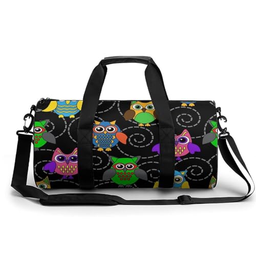 Gym sac de sport chouette colorée : sac de voyage de 45cm