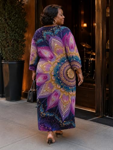 Image of SUZONANA Plus Size Dresses for Curvy Women African Print American Dress Summer Outfits Casual Loose with Pocket