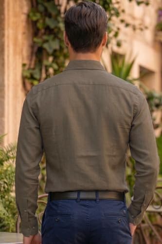 Image of Louis Philippe Men's Polyester Blend Slim Fit Look All Day Comfort with Stretch Full Sleeve Solid Fashion Formal Shirt