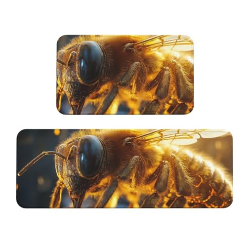 Tapetes de cocina cómodos de pie con diseño acolchado de abeja 2