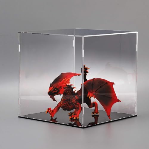 Image of 25.4 x 25.4 x 25.4 CM Clear Acrylic Display Case - Self-Assemble Cube Storage Box for Collectibles, Action Figures, and Toys