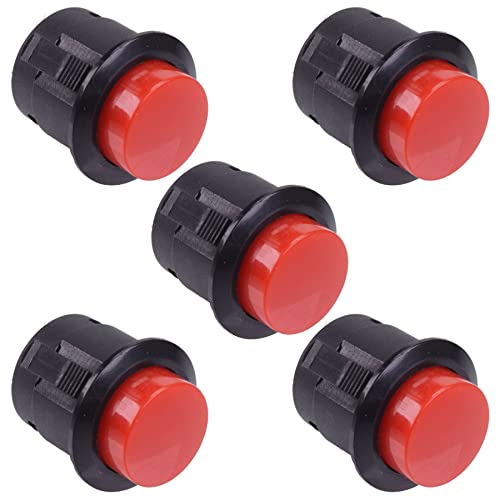 5 x Red Push-Fit 16mm Momentary Off-(On) Push Button Switch 3A SPST Push to Make