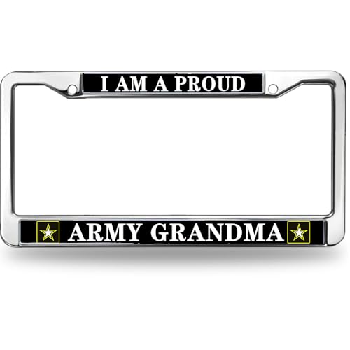 Image of Proud Military Grandma License Plate Frame - Military Grandparent Car Accessory