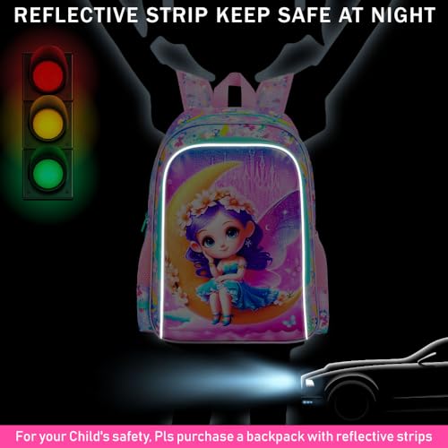 Image of AGSDON 3PCS Girl Backpacks for Elementary Kids Backpack School with Lunch Box, 16 inch Bookbag for Girls 3 in 1 Set for Water Resistant