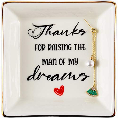 Gift for Mother in Law Gifts from Daughter in Law, Mother Gifts - Mother in Law Mothers Day Christmas Birthday Gifts, Mother of The Groom Gifts, Jewelry Tray, Ceramic Ring Dish Holder, Trinket Dish