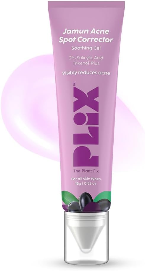PLIX - THE PLANT FIX Jamun Acne Spot Corrector Gel For Reducing Active Acne | Day & Night Gel | Controls Oil & Soothes Inflammation | For Men & Women | 15g