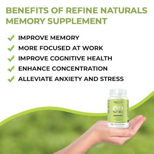 Refine Naturals Brain Supplement with Ginkgo Biloba & Bacopa for Memory & Focus, Cognitive Support | Extra Strength Ginkgo Extract | Memory Aid Capsules, Highest Rating | Better than 120mg Brain Pills | Best Herbal & Natural Health Support | 60 Capsules - Image 3