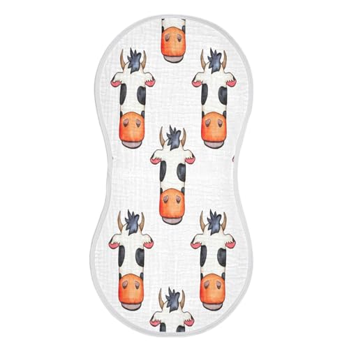 Kigai Cute Cow Baby Burp Cloths Extra Soft and Absorbent Burping Rags Cotton Burping Clothes Baby Washcloths for Newborn Boys Girls - 1 Pack - Main Image