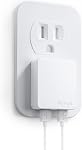 Nekmit Double port Ultra Petit plat USB Chargeur mural avec Smart IC, Blanc (blanc)
