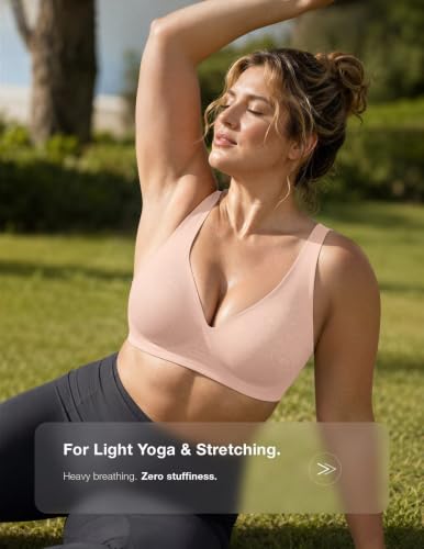 Image of Vertvie Jelly Wireless Bras for Women Push Up Plunge Seamless T-Shirt Bras No Underwire Supportive Full Coverage Bralettes