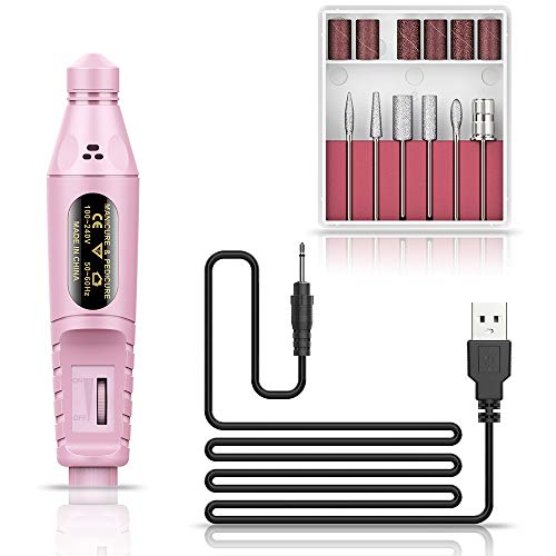Portable Electric Nail Drill - Professional Efile Electrical Professional Nail File Kit for Acrylic, Gel Nails, Manicure Pedicure Polishing Shape Tools Design for Home Salon Use
