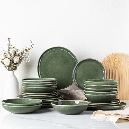 GBhome Steingut Geschirrset 6 Personen, 24-tlg Reaktive Glasur...