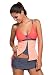 EnlaChic Women Colorblock Tankini Top Skort Bottom Swimsuit Swimwear