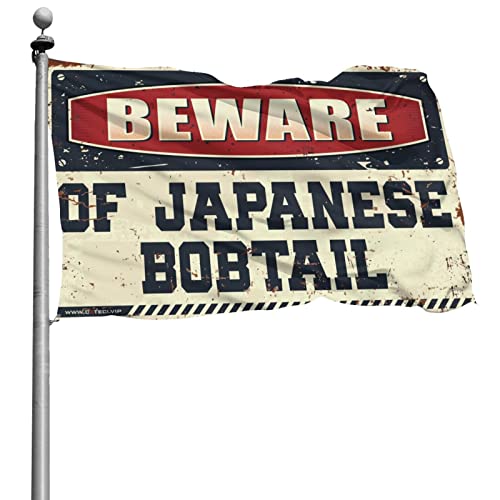 Drapeaux amusants Bobtail Japonais grand format 152 x 244 cm