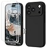 GOODVISH für iPhone 17 Pro Hülle mit Kamerasteuerung Taste, mit 2 Stück Schutzfolie Silikon Hülle, Kameraschutz Soft Mikrofaserfutter Handyhülle Stoßfeste 360° Schutz Case 6.3", Schwarz