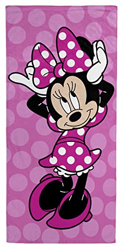 Jay Franco Disney Minnie Mouse alegre toalha de praia 71 cm x 147 cm 100 % algodão