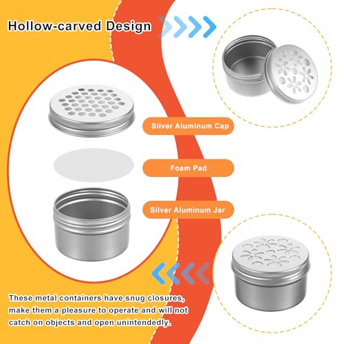15 Pcs 4oz/120ml Aluminium Tins, 3 Style Round Empty Metal Tins with Hollow Lids Refillable Spice Containers for Aromatherapy Gel Air Freshener Vent Scents for Home by Tobeelec - Image 4