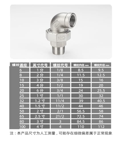 Codo acero inoxidable 316 G1 fontanería doméstica sin aceite 2