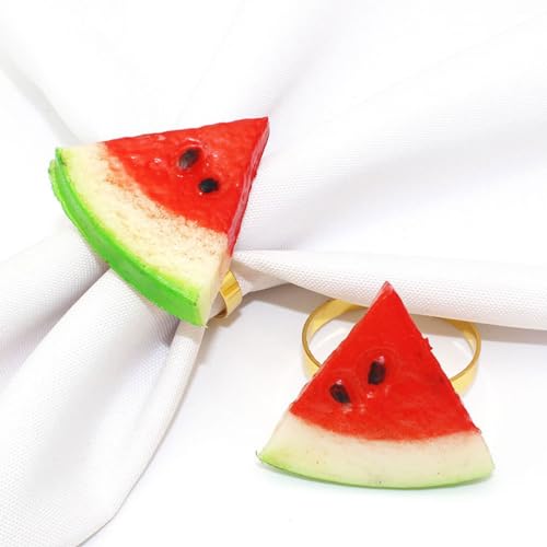 Pretyzoom FP5B52222352Y1NGGK5U Watermelon Napkin Rings Set Of 12, Golden Napkin Buckle, Alloy Fruits Napkin Holder thumb #8