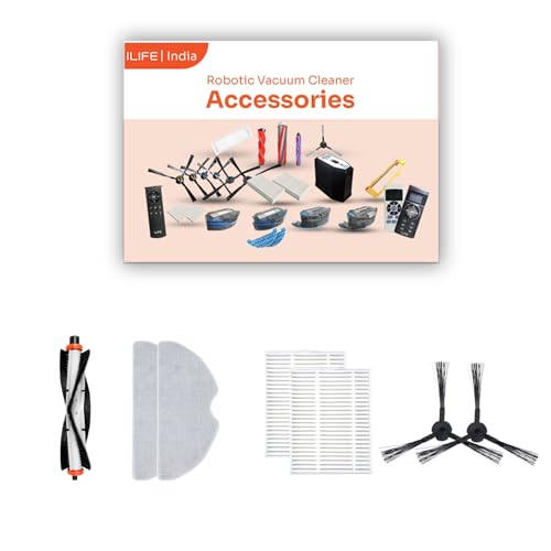Image of ILIFE A30 | A30 Pro Robot Vacuum Cleaner Original Accessories Combo Set with HEPA Filter, Side Brush, Mopping Cloth, and Roller Brush