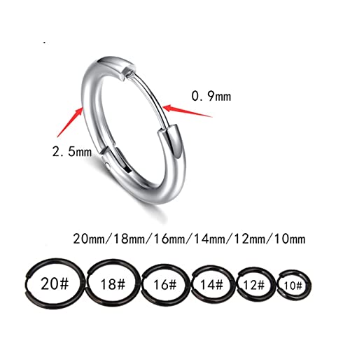 Joyería piercing de acero inoxidable: pendientes de aro redondos masculinos 3