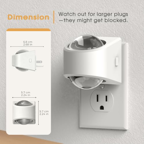 Image of Briignite Projector Night Light, Rotating Night Lights Plug into Wall Dimmable, Soft White 3000K, Dusk to Dawn LED Nightlight for Kids, Bedroom, Nursery, Bathroom, Home Decor, Gaming Room