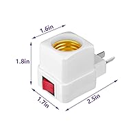Vista 2 de Adaptador de extensión de enchufe E26/E27 con interruptor, enchufe de luz enchufable, convierte la toma de corriente a enchufe de bombilla