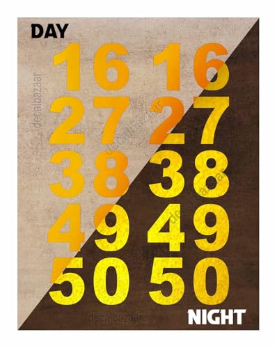 Image of Number Sticker 4 Inches Reflective Vinyl Yellow (Set 2), (Code 20)