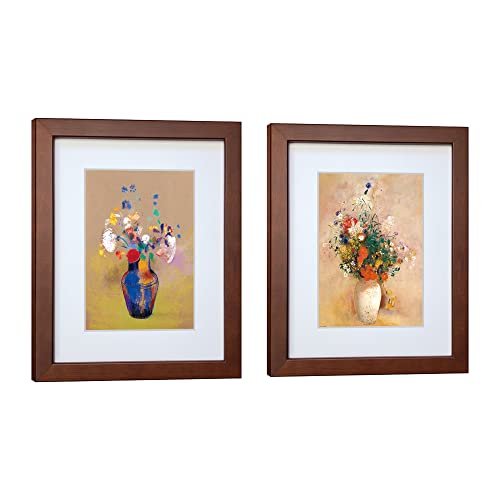 Dekwinn 11X14 Picture Frame Set Of 2 Made Of Solid Wood With Real Glass For Pictures 8X10 With Mat Or 11X14 Without Mat, Wall Mount Or Tabletop Gallery Photo Frames, Dark Brown #TOP27