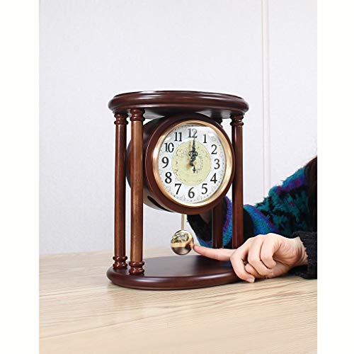 Reloj de escritorio retro con péndulo y números árabes color B 6