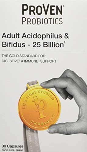 Pro-Ven Probiotics Adult Digestive Supplement Vegan Acidophilus & Bifidus 25 Billion CFU Capsules Multi-Strain High Strength Friendly Bacteria 30 Capsules - UK Made