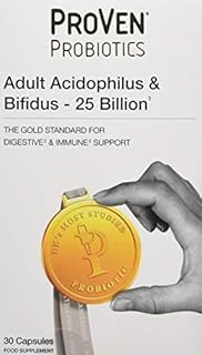 Pro-Ven Probiotics Adult Digestive Supplement Vegan Acidophilus & Bifidus 25 Billion CFU Capsules Multi-Strain High Strength Friendly Bacteria 30 Capsules - UK Made