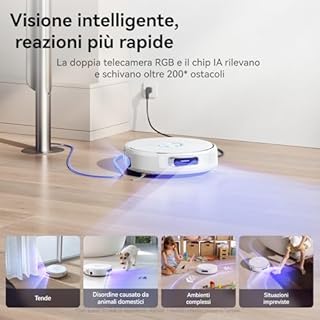 NARWAL Flow Robot Aspirapolvere Lavapavimenti All-in-one FlowWash Autopulizia, Aspirazione 22000Pa, Fotocamera AI, Pulizia Tappeti Autosvuotamento, Acqua 45-80°C e Asciugatura
