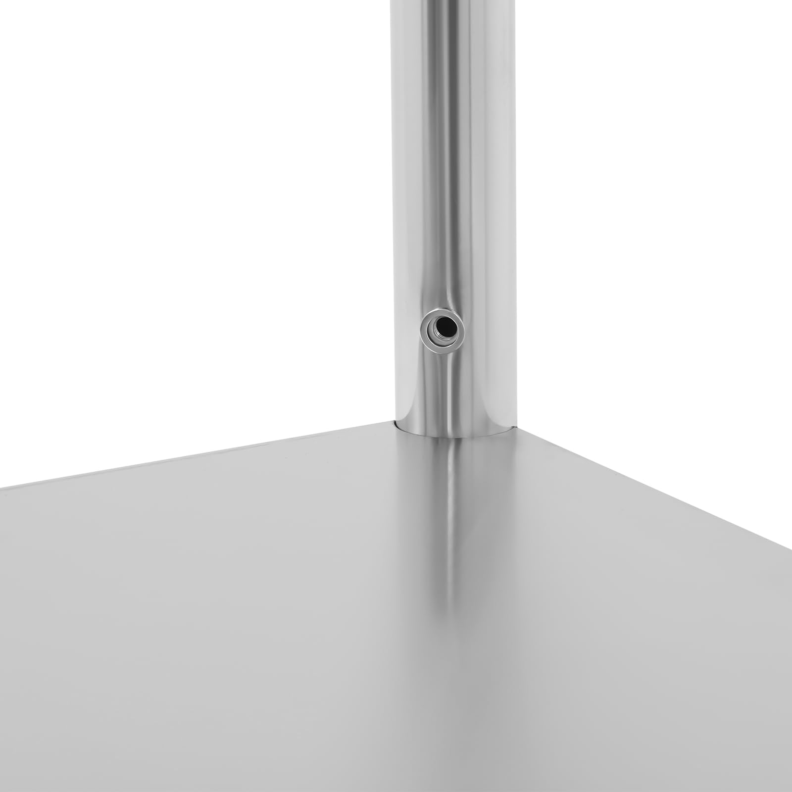 Banco de trabajo de acero inoxidable con ruedas, 76 x 60 x 85 cm, mesa de preparación de alimentos, mesa de trabajo comercial, para cocina, bar, restaurante, plata