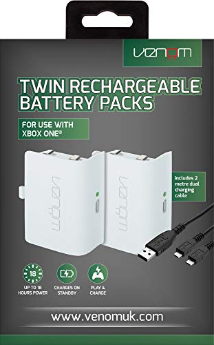 Image of Venom Xbox One Rechargeable Battery Twin Pack: White (Xbox One)