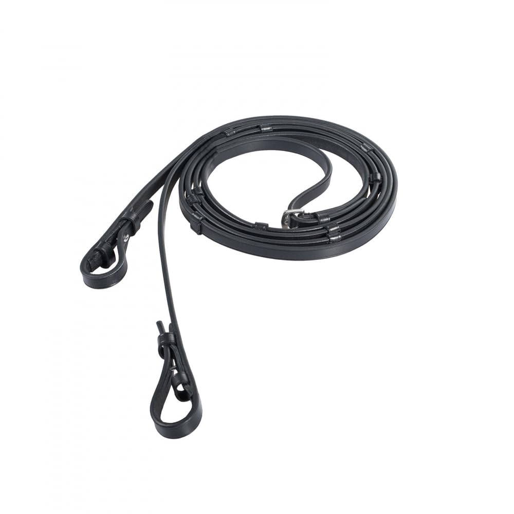Rênes Laelia avec arrêtoirs antidérapants Horze noir poney P