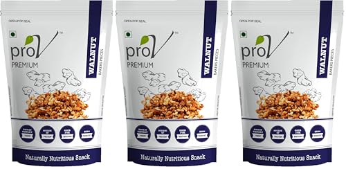Image of ProV Premium - Walnut bakers pieces 250 gm| Natural Akhrot Giri | Healthy & Tasty Snacking Dryfruit | Rich In Protein, Iron & Antioxidants | Omega3 Booster| Helps in Cardiac Health (Pack of 3)