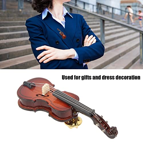 Image of Violin Brooch, Retro Premium Handmade Brooch Pins Elegant Lapel Pin Suit Corsage Accessories Jewelry for Musical Gift