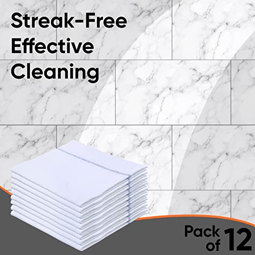 Image of Superio White Squeegee Cloths (12 Pack) for Cuban-Style Mop, Israeli Spunja Cleaning Mop Towels - Kitchen Bathroom Tiles, Stone, Parquet Wood Floor Wash
