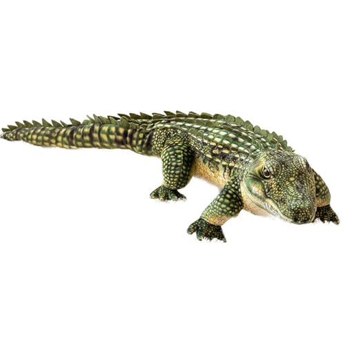 Xiyocadt Krokodil-PlüSenspielzeug, PlüSchtier Krokodil, Realistisches Design, Super Weich, Realistische Alligator, PlüSenspielzeug Braun Und Grau, Geschenk FüR Kinder Jungen MäDchen (68cm,lv)