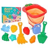Oxxggkao Faltbarer Sandeimer Strandspielspielzeug Mit Schaufel Und Gießkannen Für Kinder Wasser Strandurlaub Familienausflug Set Mit Form