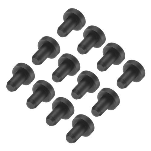 Image of uxcell High Temp Silicone Plug Mount Dia 3.5mm /0.14 inch t Shaped Rubber Stopper Hole Plugs for Powder Coating Plating Waterproof Plugs Sealing Plugs Black Pack of 12(OD 6mm)