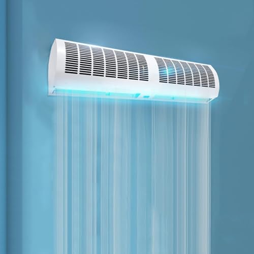 Rideau d'air 90cm à flux croisés avec 2 vitesses et direction réglable
