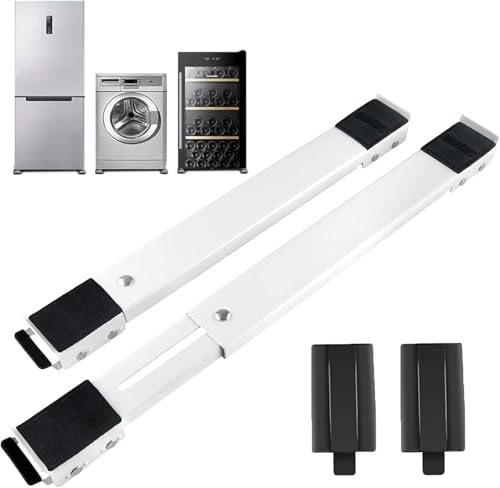 Mf ArtShop Carrello Lavatrice con Ruote, Supporto Asciugatrice, Rullo per Mobili, Frigorifero, Divano, Carichi Pesanti fino a 400kg, Lunghezza Regolabile 45x75 cm