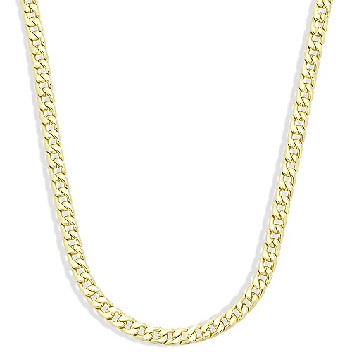 Amazon Essentials 7mm Plated Flat Curb Chain for Men or Women