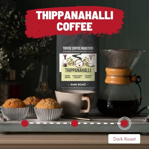 Image of Toffee Coffee Roasters | Thippanahalli Coffee | As Seen On Shark Tank | Single Origin | Arabica | Dark Roast | Notes: Nutty and Chocolaty (Home Espresso Machine, 500gm)