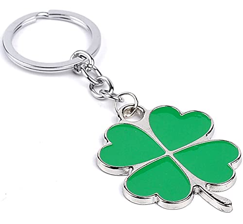 Porte-clés trèfle à quatre feuilles vert émaillé Cover